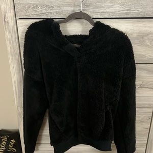 Soft Sherpa black hoodie - NWT - Small
